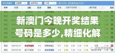 新澳门今晚开奖结果号码是多少,精细化解读说明_限定版7.921