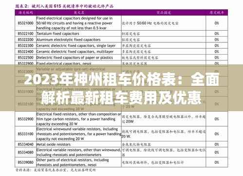 2023年神州租车价格表：全面解析最新租车费用及优惠