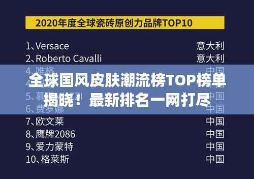 全球国风皮肤潮流榜TOP榜单揭晓！最新排名一网打尽