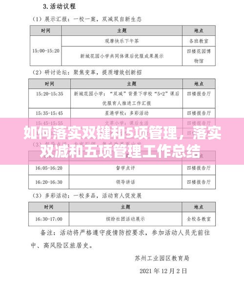 如何落实双键和5项管理,落实双减和五项管理工作总结